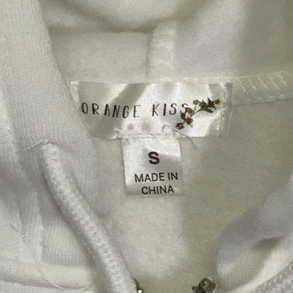 Orange Kiss LA California Bear Dream Big Full Zip White Graphic Hoodie Size S - Picture 6 of 11